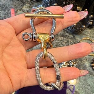 Etienne Aigner Equestrian Gold and Silver Bracelet with Sparkling Accents